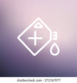 Gas container icon thin line for web and mobile, modern minimalistic flat design. Vector white icon on gradient mesh background.