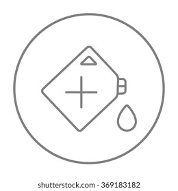 Icono de línea de contenedor de gas.