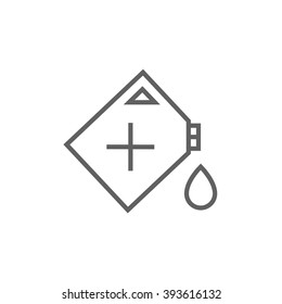 Icono de línea de contenedor de gas.