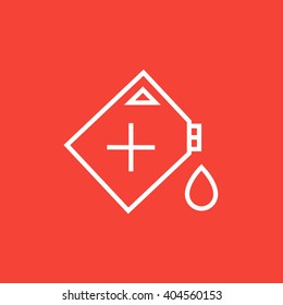 Icono de línea de contenedor de gas.