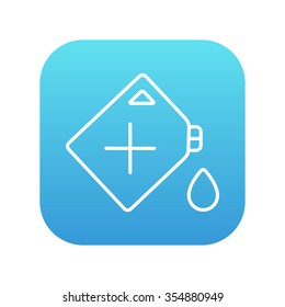 Gas container line icon for web, mobile and infographics. Vector white icon on the blue gradient square with rounded corners isolated on white background.