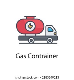 Gas container vector Filled Outline Icon Design illustration on White background. EPS 10 File 