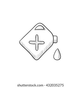 Gascontainer, Vektorgrafik Symbol einzeln auf Hintergrund. Handgezeichnete Gasbehälter-Ikone. Gascontainer-Skizze für Infografik, Website oder App.