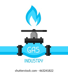 Gas control valve. Industrial illustration in flat style.