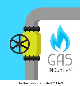 Gas control valve. Industrial illustration in flat style.