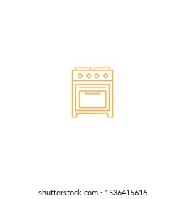 Gas cooker. Home appliances. Vector icon