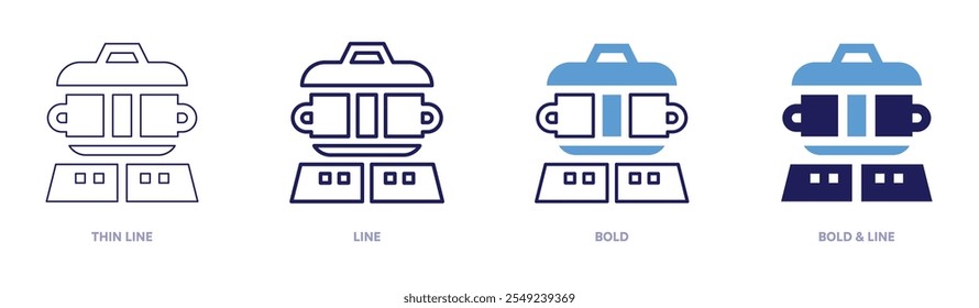 Gas cooking pot icon in 4 different styles. Thin Line, Line, Bold, and Bold Line. Duotone style. Editable stroke.