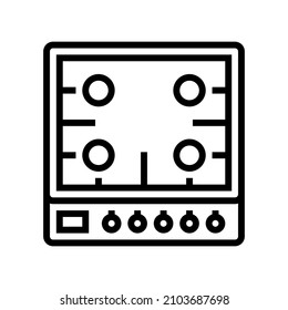 gas cooktop line icon vector. gas cooktop sign. isolated contour symbol black illustration