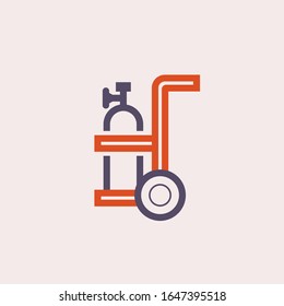 Diseño de iconos vectoriales de herramientas de corte de gas.