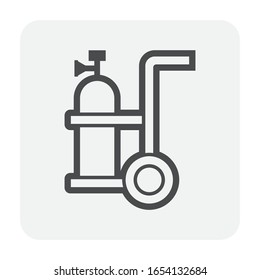 Diseño de iconos vectoriales de herramientas de corte de gas.