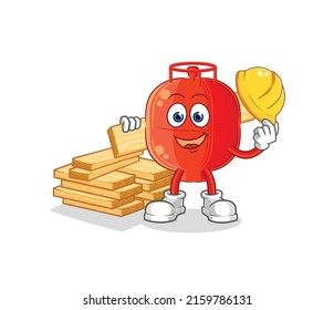 the gas cylinder builder vector. cartoon character