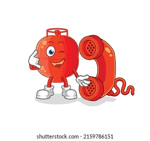 the gas cylinder call mascot. cartoon vector