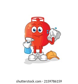 the gas cylinder cleaner vector. cartoon character