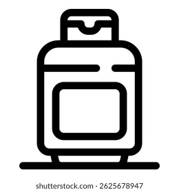 Gas cylinder container icon, outline style, suitable for camping tourism apps and websites
