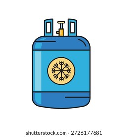 Gasflasche mit Freon-Vektorgrafik-Element-Entwurfsvorlage