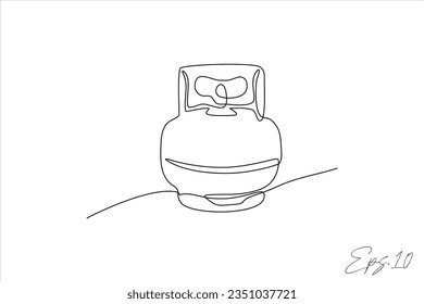 gas cylinder continuous line vector illustration