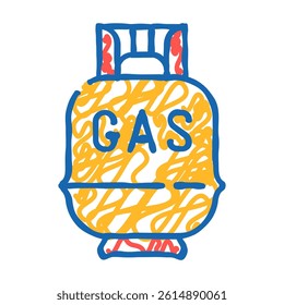 gas cylinder doodle icon sketch vector. gas cylinder sign. isolated symbol illustration