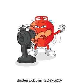 the gas cylinder with the fan character. cartoon mascot vector