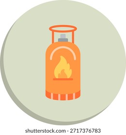 Gas Cylinder Flat Circle Style Icon