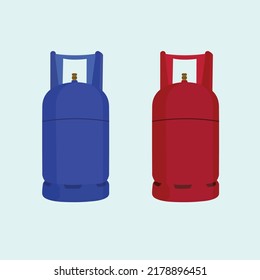 Ilustración del vector plano del cilindro de gas
