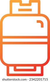 Gas Cylinder Gradient Icon - Single Icon, Vector