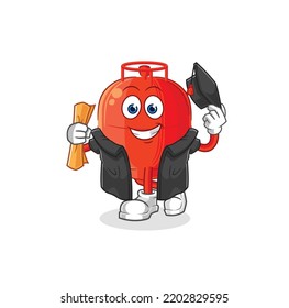 the gas cylinder graduation vector. cartoon character