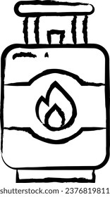 Gas cylinder hand drawn vector illustration