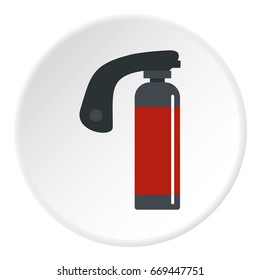 Gas cylinder icon in flat circle isolated on white background vector illustration for web