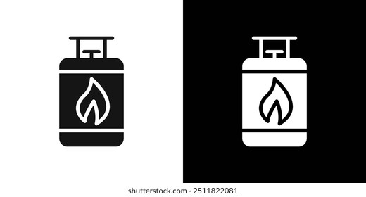 Gas cylinder icon Flat fill set collection