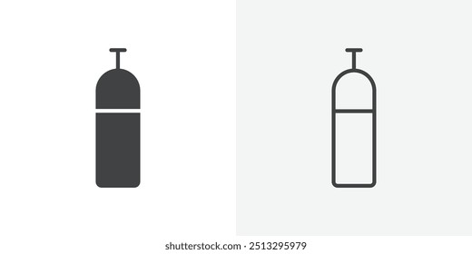 Gasflaschen-Symbol flach und einfaches Set-Design