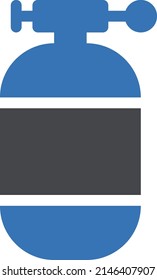 gas cylinder icon isolated with white background.use for diving and swimming for diver ease