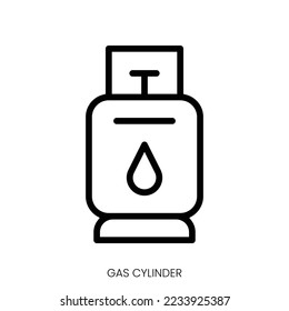 gas cylinder icon. Line Art Style Design Isolated On White Background