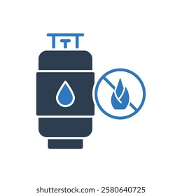 Gas Cylinder Icon - No Fire Icon