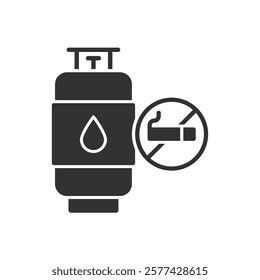 Gas Cylinder Icon - No Smoking Icon