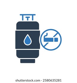 Gas Cylinder Icon - No Smoking Icon