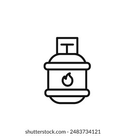 Gas cylinder icon outline collection in black