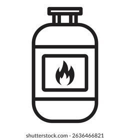 Gas cylinder icon Thin line illustration