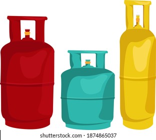 Gas cylinder, illustration, vector on white background