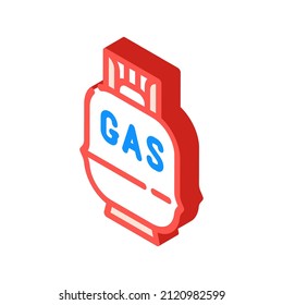 gas cylinder isometric icon vector. gas cylinder sign. isolated symbol illustration