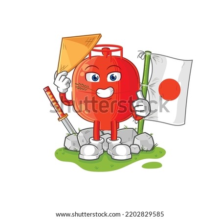 the gas cylinder japanese vector. cartoon character