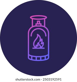 Gas Cylinder Line Gradient Icon Design