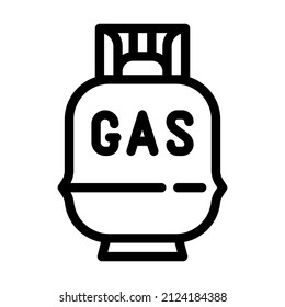 gas cylinder line icon vector. gas cylinder sign. isolated contour symbol black illustration