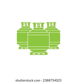 Icono del logotipo del cilindro de gas, diseño de ilustración del vector