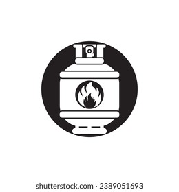 Icono del logotipo del cilindro de gas, diseño de ilustración del vector