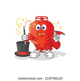 the gas cylinder magician illustration. character vector