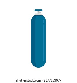 Gas cylinder oxigen icon. Flat illustration of gas cylinder oxigen vector icon isolated on white background