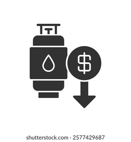 Gas Cylinder Price Down Icon