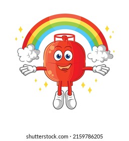 the gas cylinder with a rainbow. cartoon vector