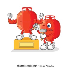 the gas cylinder sculptor character. cartoon mascot vector