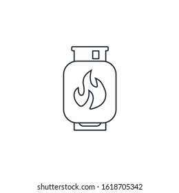 Gas Cylinder. Simple vector linear icon isolated on white background.